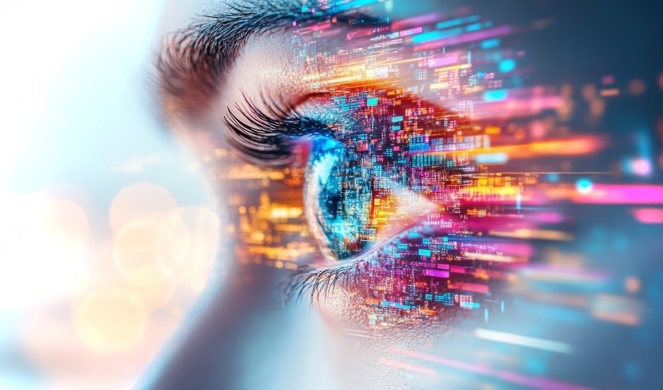 Futuristic AI eye representing digital transformation